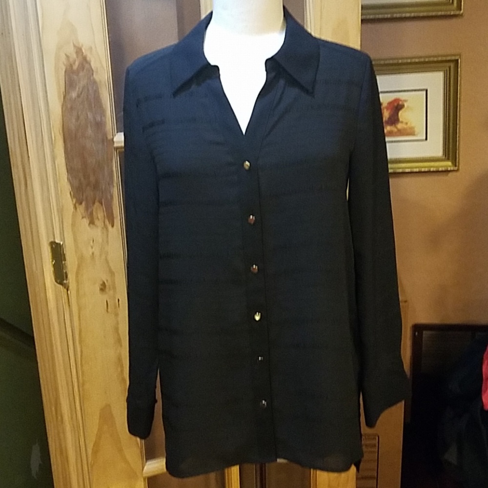 Black chiffon blouse